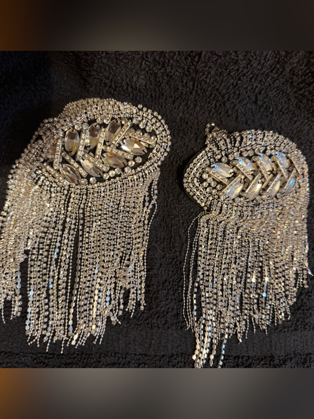 Silver Crystal Fringe Drop — Glamorous Evening Statement